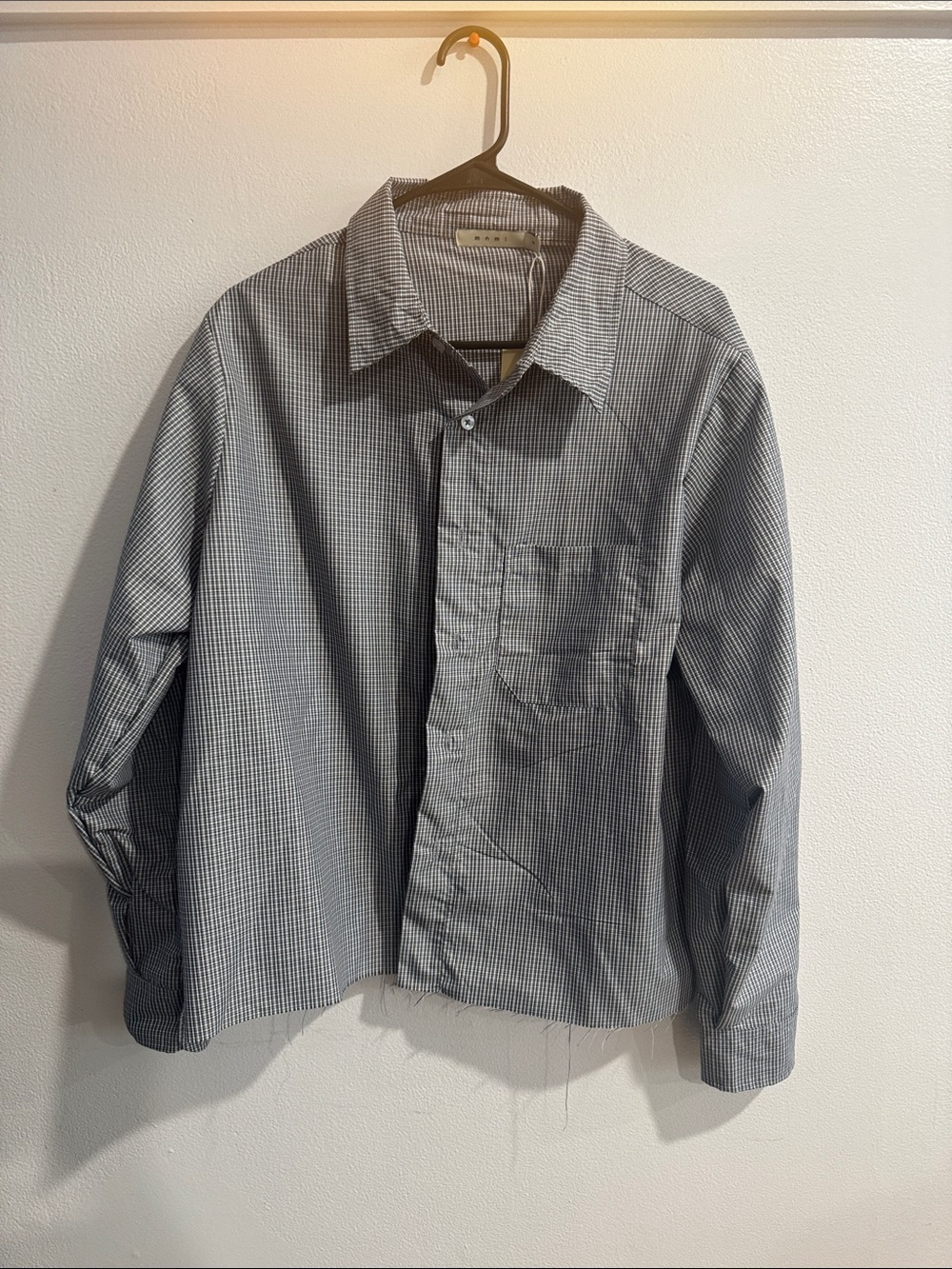 MNML Long Sleeve Plaid Poplin Shirt size Medium - Picture 2 of 5